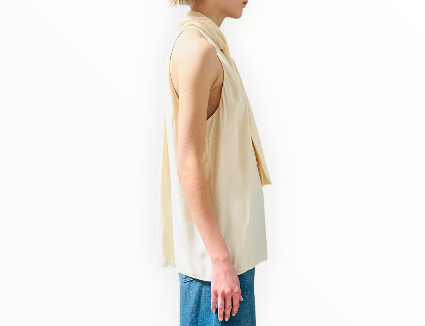 Zimmermann Sleeveless Shirt with Neck Detail - Cream - Size 2