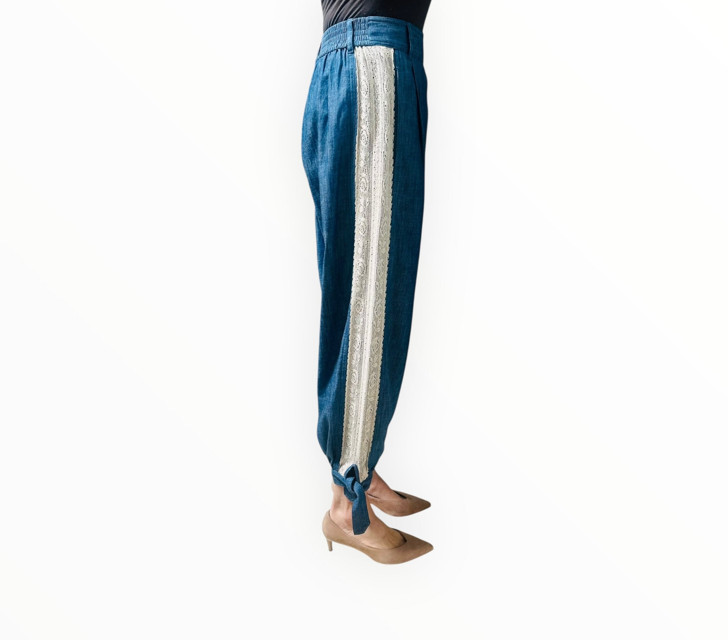 Zimmermann Lace Insert Denim Pants - Blue - Size 1