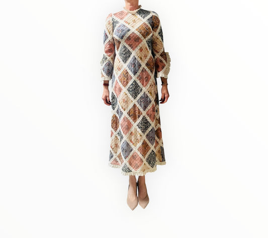 Zimmermann Tallow Lace Trim Midi Dress -  Multi - Size 1