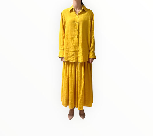 Chloe Shirt and Skirt Set - Mustard - Size 36