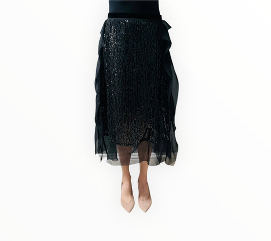 Sacai Sequin Skirt - Black - Size 3