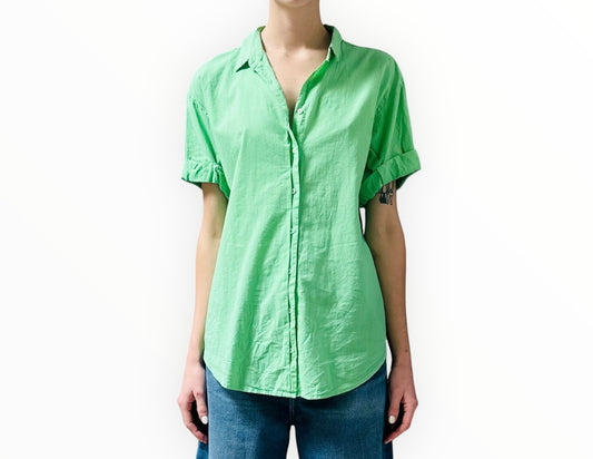 Xirena Cotton Rolled Short Sleeve Shirt - Lime - Size S