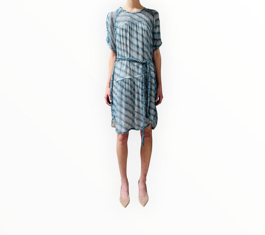 Isabel Marant Etoile Silk Striped Dress - Blue/White - Size 42