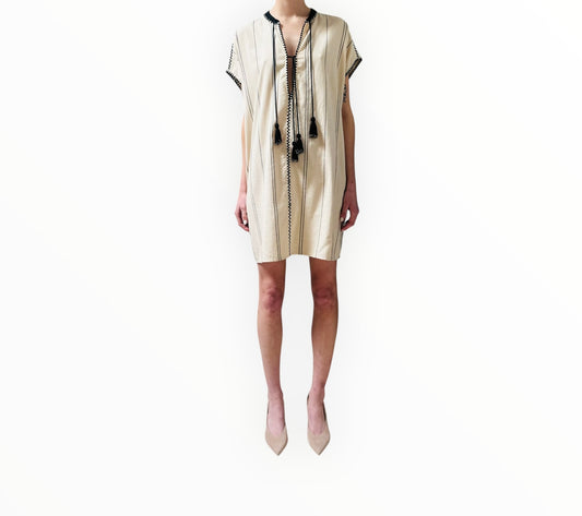 Ilio Nema Striped Caftan - Natural/Blue/Black - Size M