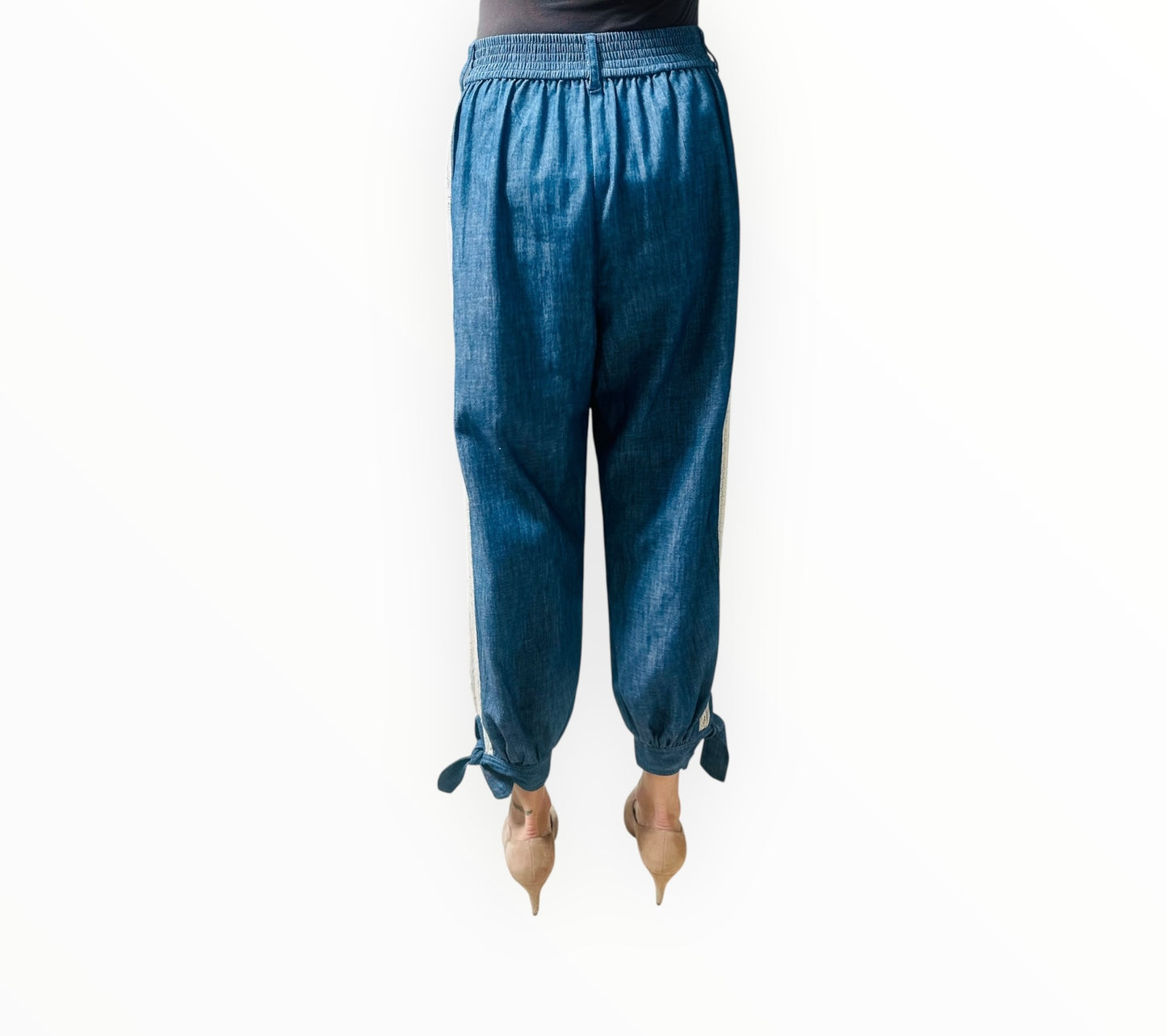 Zimmermann Lace Insert Denim Pants - Blue - Size 1