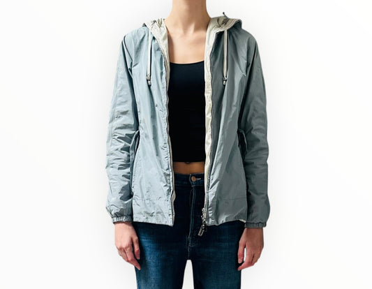 Max Mara Reversible Jacket - Silver/Blue - Size AU12