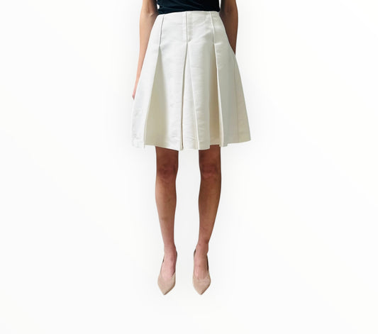Miu Miu Box Pleated Skirt - White - Size 38