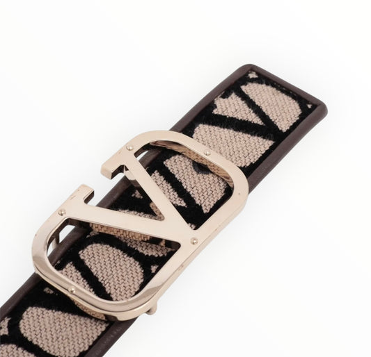 Valentino Toile Iconographe Belt - Brown - Size 80/32