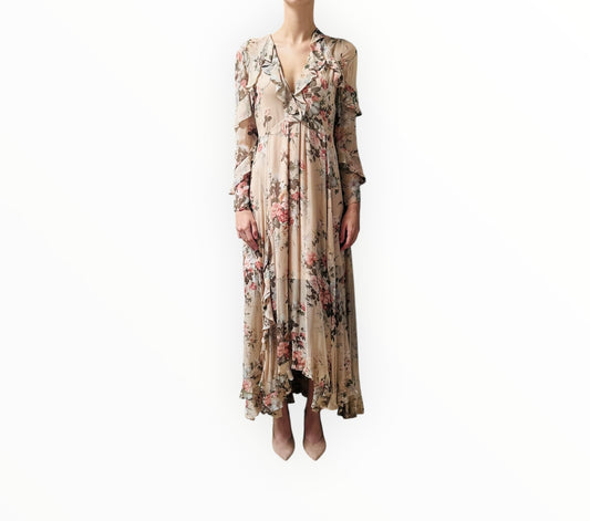 Zimmermann Ruffle Front Dress - Dusky Pink - Size 3