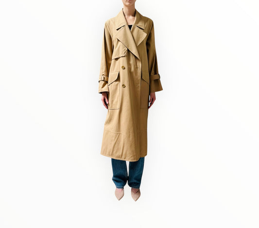 Jac + Jack Trench Coat - Dark Beige - Size 10