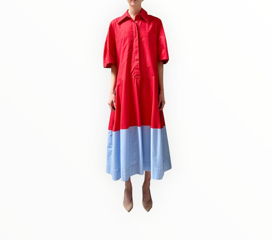 Lee Mathews Wendy Shirt Dress - Ruby Red - Size 1