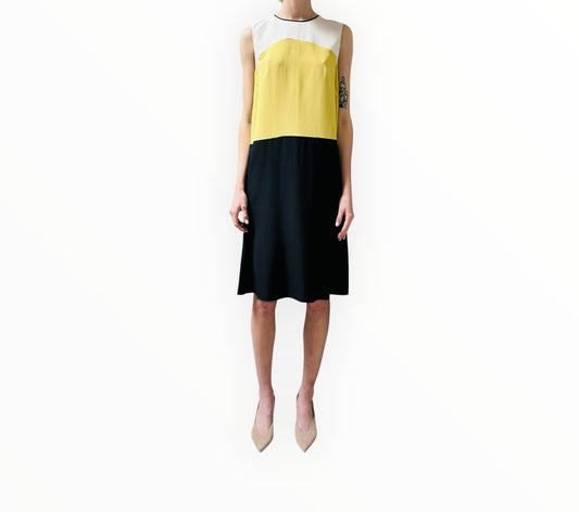 Marni Silk Contrast Panel Dress - Multi - Size 42