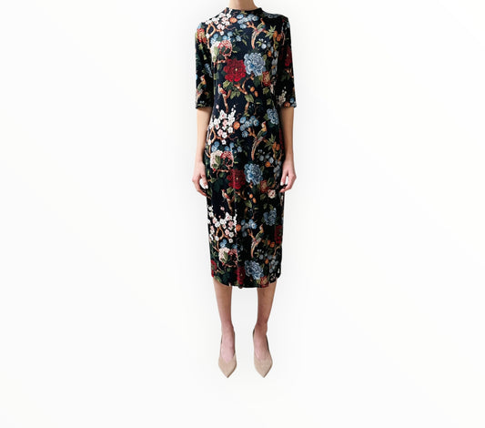 Alice + Olivia Delora Midi Flora Dress - Mutli - Size AU12