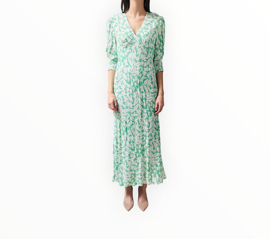 Rixo London Zadie Dress - Green Palm - Size S